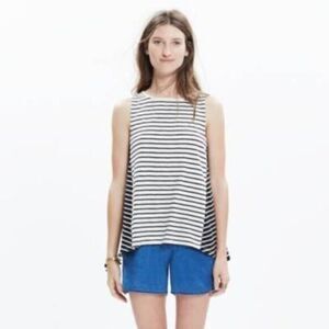 Madewell Forward Seam Black & White Stripe Tank Top XXS